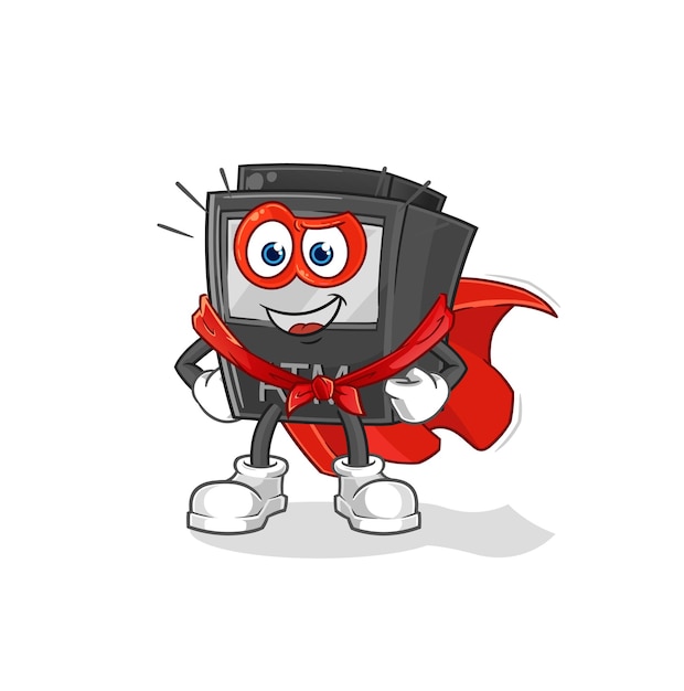 ATM machine heroes vector cartoon character