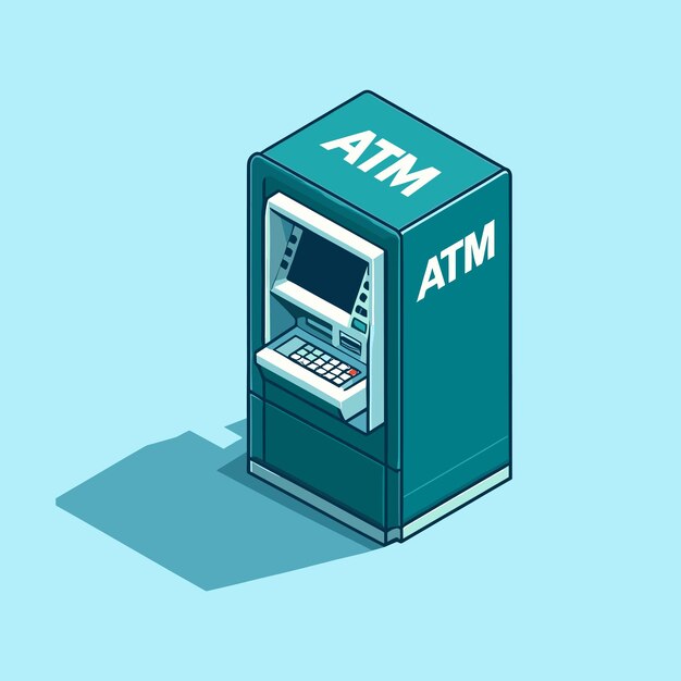 Vector atm machine illustration