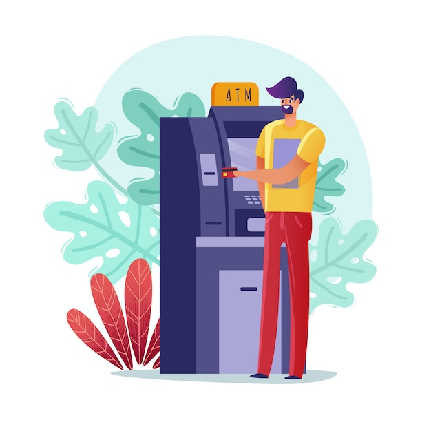 ATM paymens man illustration