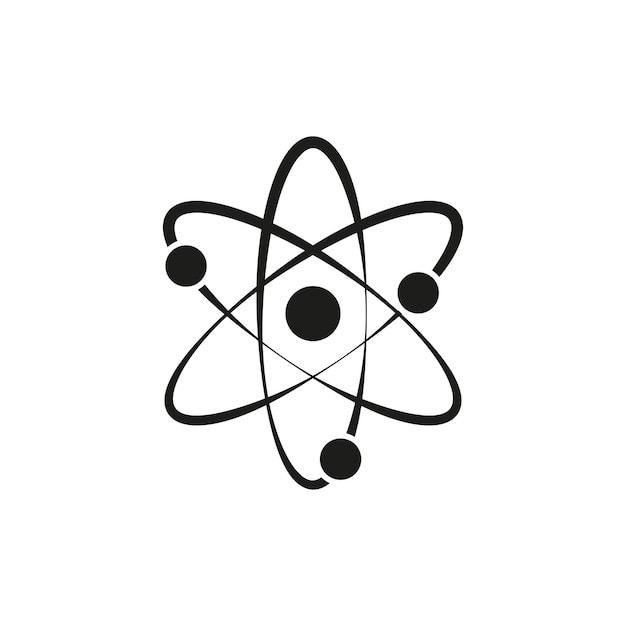 Atom black icon on white bakground vector