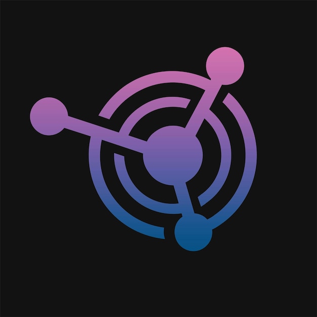 atom logo technology in dark background