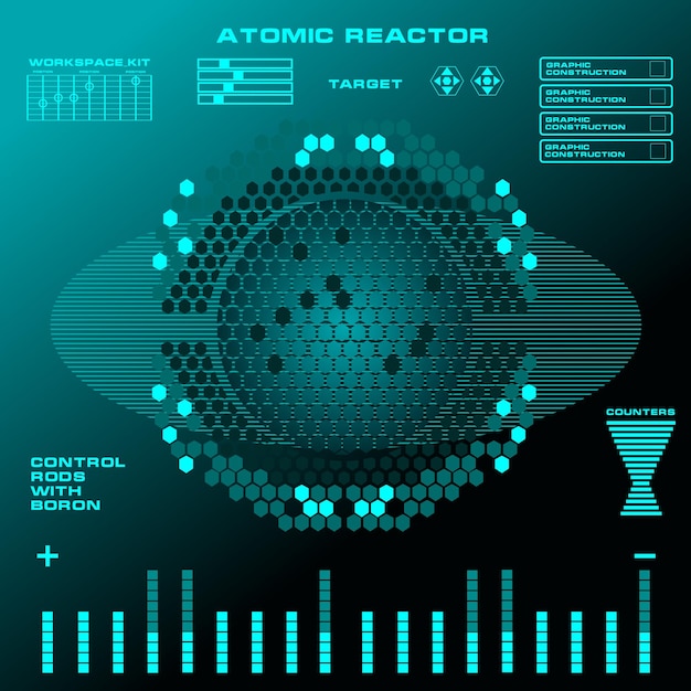 Atomic reactor Futuristic virtual graphic touch user interface