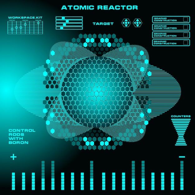 Atomic reactor Futuristic virtual graphic touch user interface