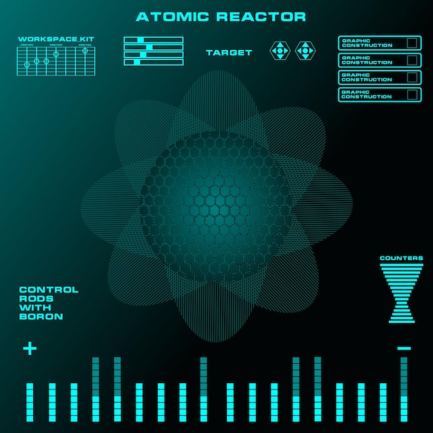 Atomic reactor Futuristic virtual graphic touch user interface