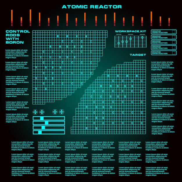 Atomic reactor Futuristic virtual graphic touch user interface