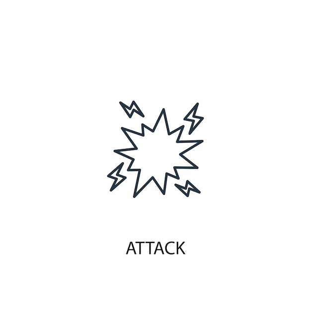 Attack concept line icon. Simple element illustration. attack concept outline symbol design. Can be used for web and mobile UI/UX