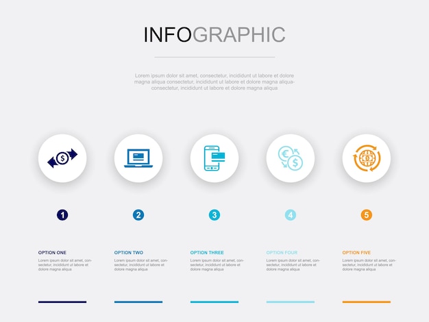 Attainment goal performance reward objective icons Infographic design layout design template Creative presentation concept with 5 steps