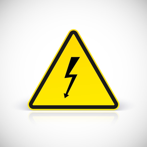 Attention electric shock signs symbol. Symbol in triangular sign