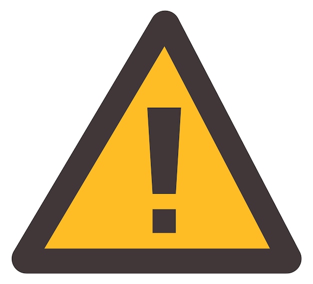 Attention sign Yellow triangle with exclamation point symbol