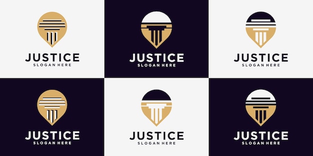 attorney building location logo template logo for lawyer business and law firm