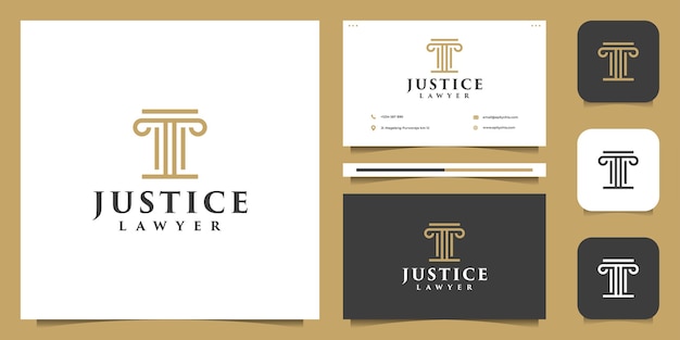 Attorney Law justice Logo Illustration Vector Graphic Set