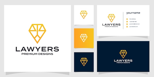 Attorney Law Lawyers logo business card vector icon illustration design Premium Vector