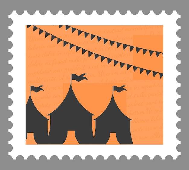 Attraction and amusement tents and flags postcard