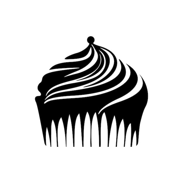 Attractive black and white cupcake logo Good for typography