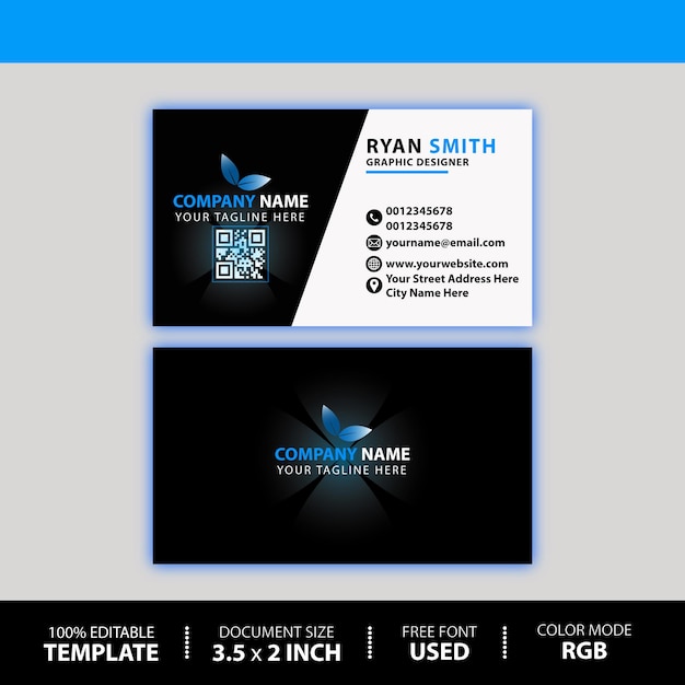 Attractive clean business card template Free vector