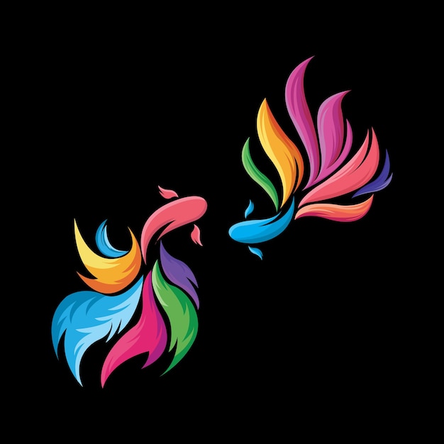 Attractive colored guppy fish logo icon design suitable for screen printing stickers companies banners