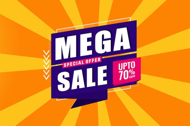 Vector attractive deals mega sale mania template in action