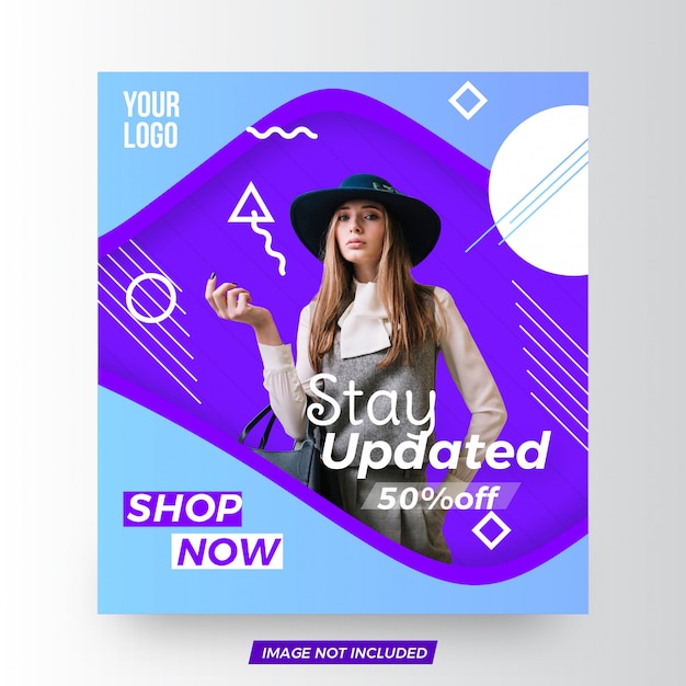 Attractive fashion sale square banner template