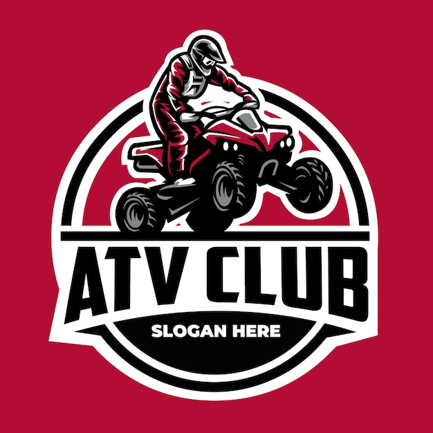 ATV club adventure circle emblem badge logo vector isolated