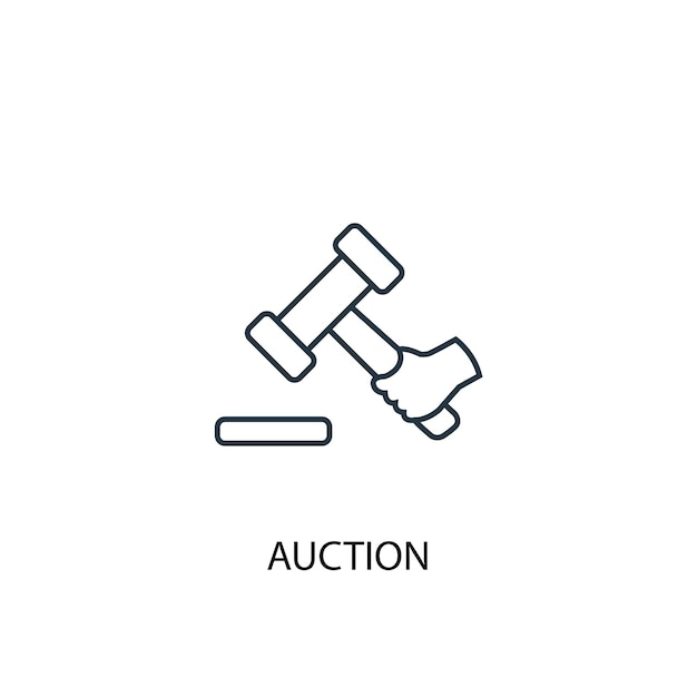 Auction concept line icon. Simple element illustration. Auction  concept outline symbol design. Can be used for web and mobile UI/UX