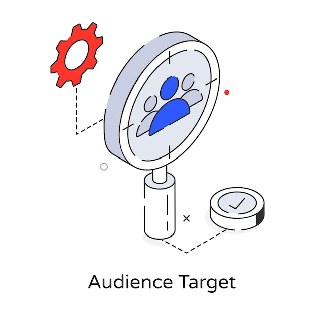 Audience target outline isometric icon