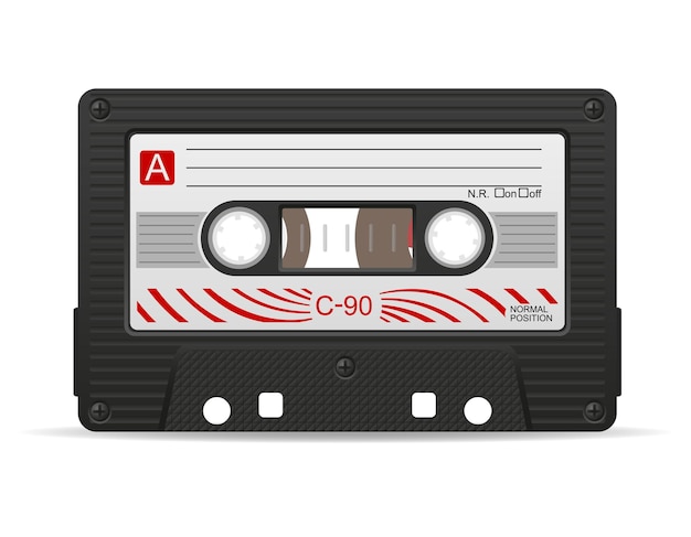 Audio cassette vector illustration isolated on white background