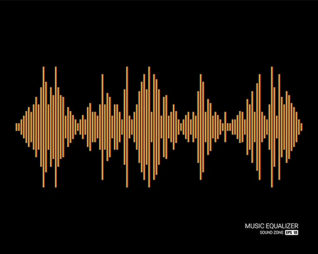 Audio color wave logo Pulse music player on black