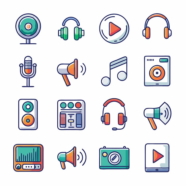 audio icon set