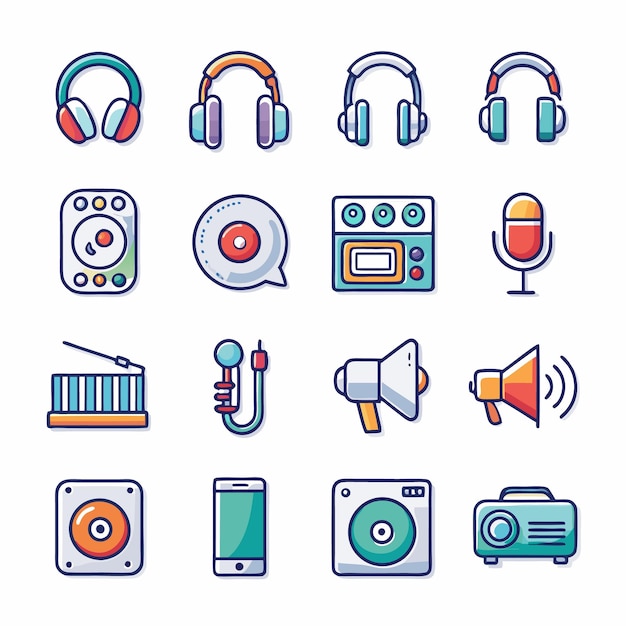 audio icon set