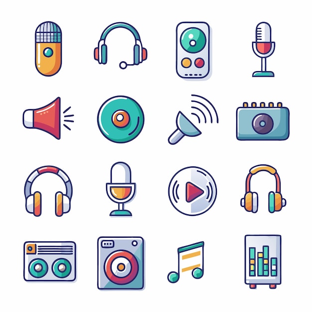 audio icon set