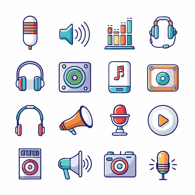 audio icon set