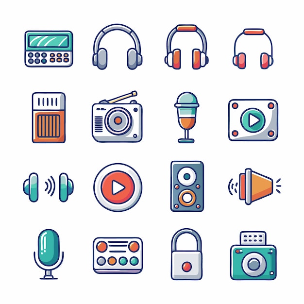 audio icon set