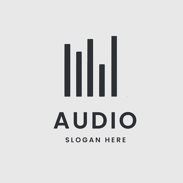 audio logo design in a monochrome simple style