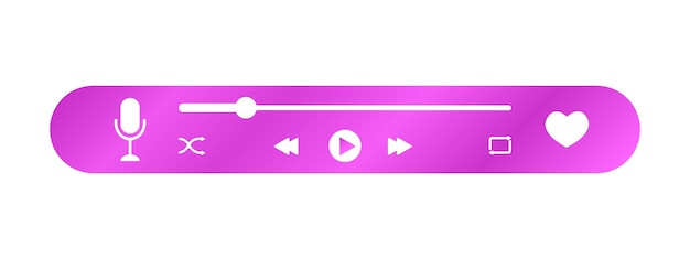 Audio player interface with microphone icon loading progress bar and buttons