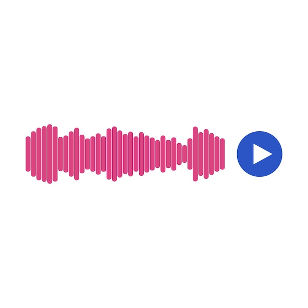 Audio recording voice icon audio pink track or music playback