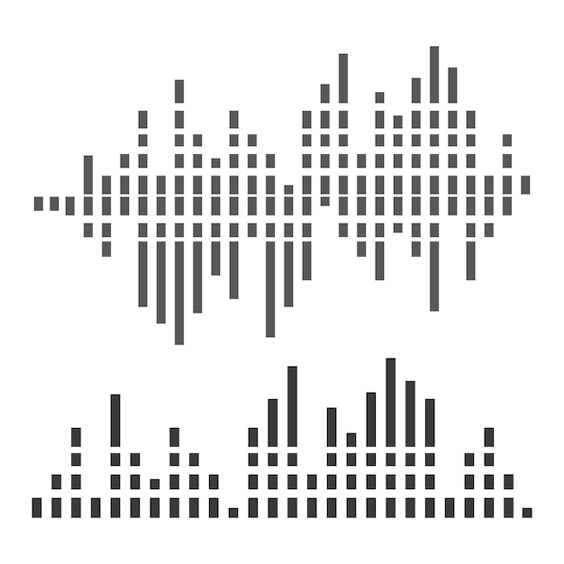 Audio technology music sound waves vector icon illustration