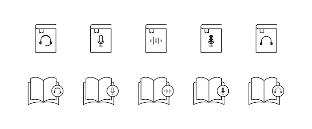 Audiobook icon set Vector EPS 10