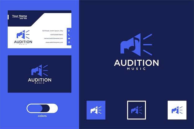 audition music logo design and business card