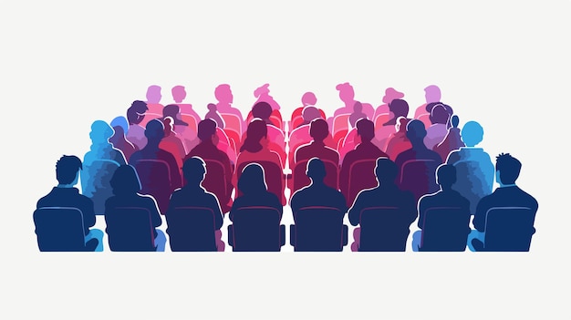 Auditorium Silhouette Crowd People Gathering Event Background