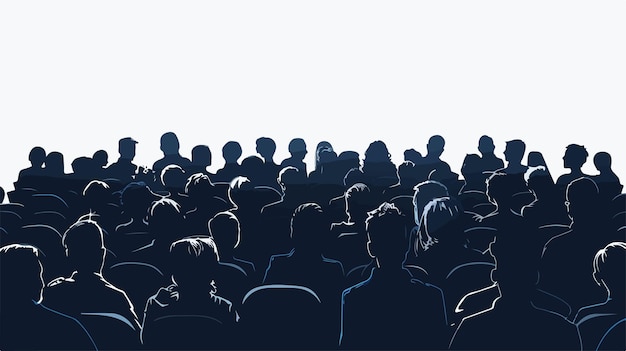 Auditorium Silhouette Crowd People Gathering Event Background