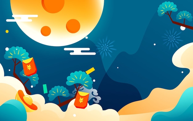 August 15th Mid-Autumn Festival, rabbit is looking at the moon, ancient Chinese mythology and legend