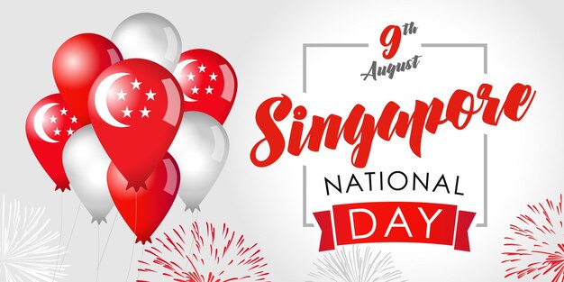 Vector august 9th singapore national day creative banner postcard design