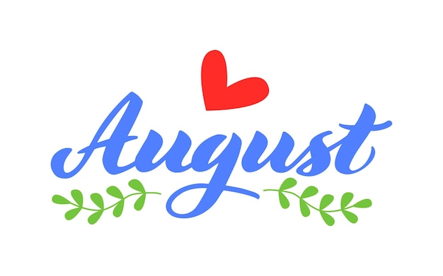 August Hand drawn lettering month name August for calendar monthly logo