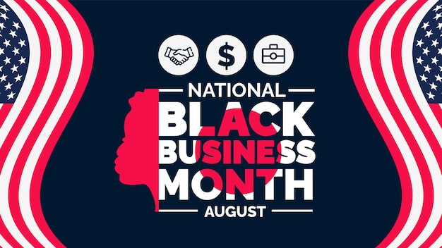 August is National Black Business Month background template Holiday concept background banner