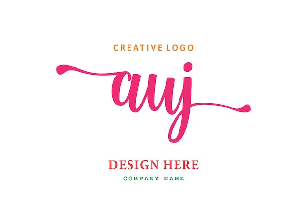 AUJ lettering logo is simple easy to understand and authoritative