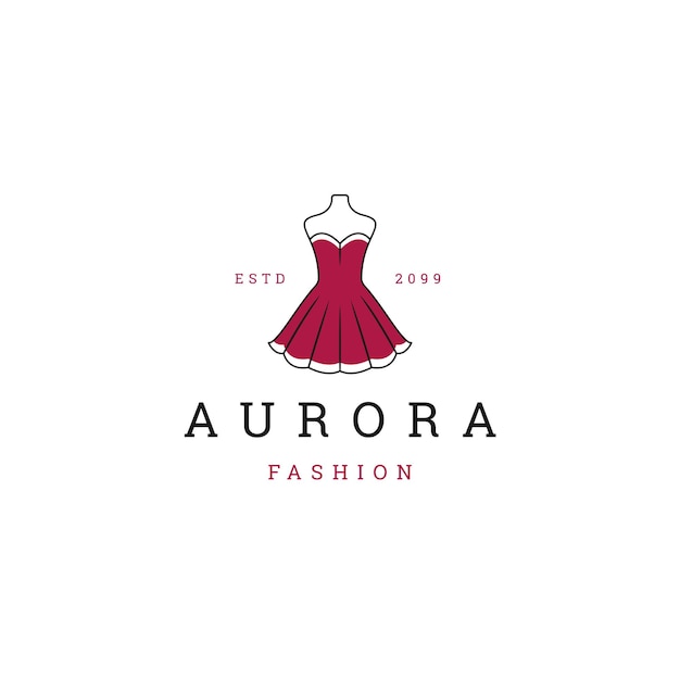 Aurora beauty fashion dress logo icon design template flat vector