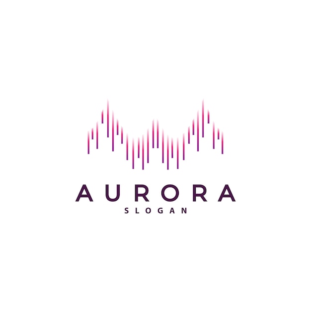 Aurora Logo Light Wave Vector Nature Landscape Design Product Brand Template Illustration Icon