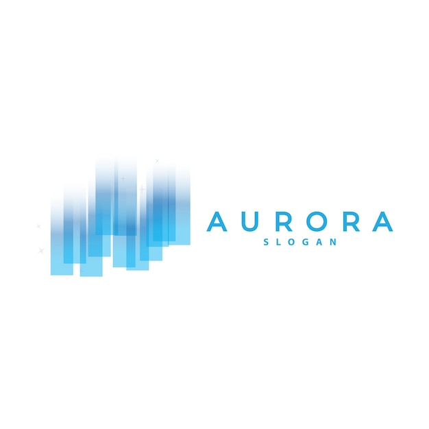 Aurora Logo Light Wave Vector Nature Landscape Design Product Brand Template Illustration Icon