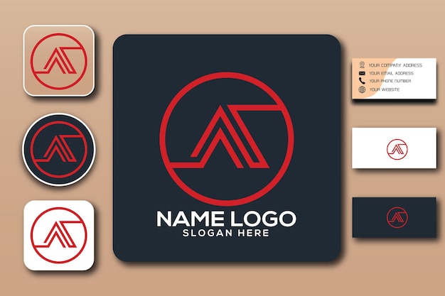 AUS monogram logo template