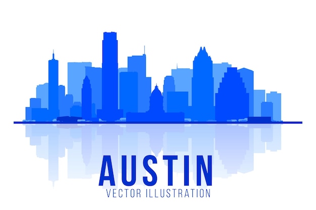 Austin Texas skyline silhouette vector illustration Background with a city panorama Business travel and tourism concept with modern buildings Image for presentation banner web s